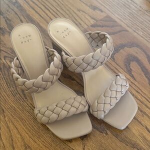 A New Day Women's Braided Beige Heels